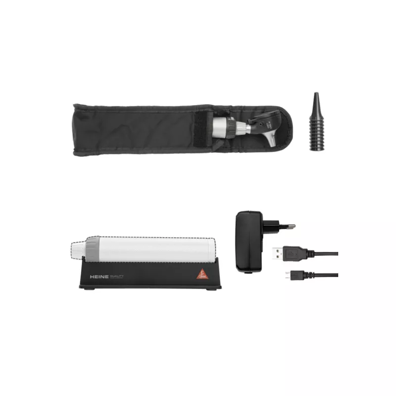 Отоскоп HEINE K 180 3.5 LED (голова); рукоятка BETA 4 USB; сетевой адаптер; чехол, арт. B-181.28.388