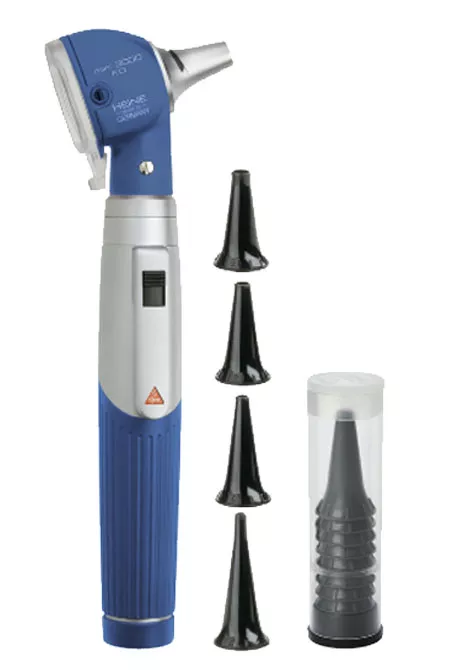 Отоскоп HEINE Mini 3000 F.O. (голова), рукоятка Mini 3000 батареечная; воронки, арт. D-001.70.120