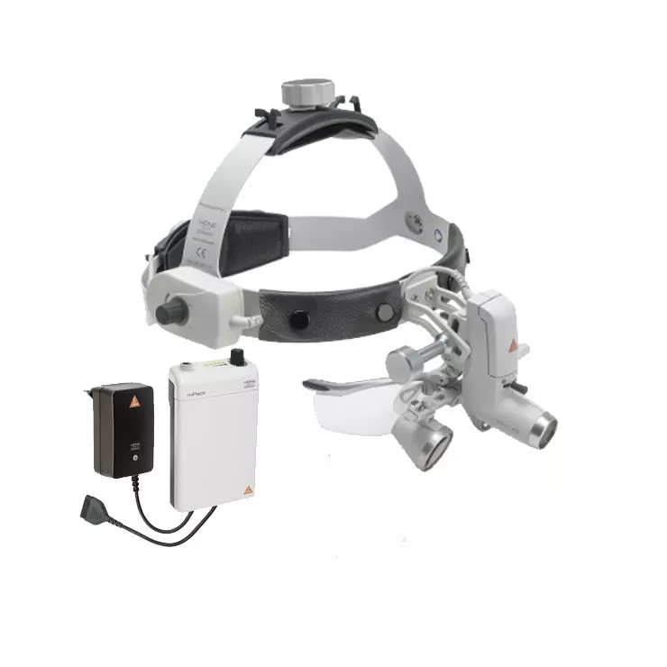 Осветитель налобный HEINE ML4 LED; лупа бинокулярная HR 2.5x-520 с щитком S-Guard; шлем Professional L; заряжаемый блок mPack; сетевой адаптер, арт. J-008.31.450