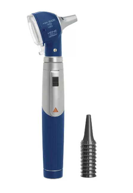 Отоскоп HEINE Mini 3000 LED F.O. (голова); рукоятка Mini 3000 батареечная; воронки, арт. D-008.70.110