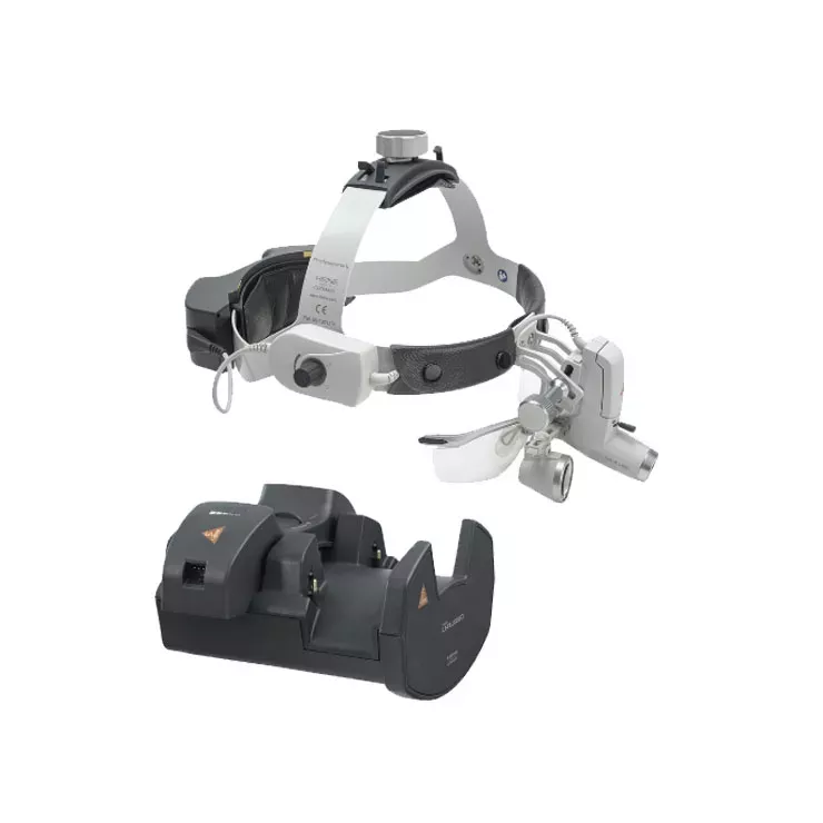 Осветитель налобный HEINE ML4 LED; лупа бинокулярная HR 2.5x-420 с щитком S-Guard; шлем Professional L; 2 заряжаемых блока mPack UNPLUGGED; трансформатор EN 50 UNPLUGGED, арт. J-008.31.446