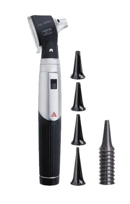 Отоскоп HEINE Mini 3000 (голова); рукоятка Mini 3000 батареечная; воронки; кейс, арт. D-851.20.021