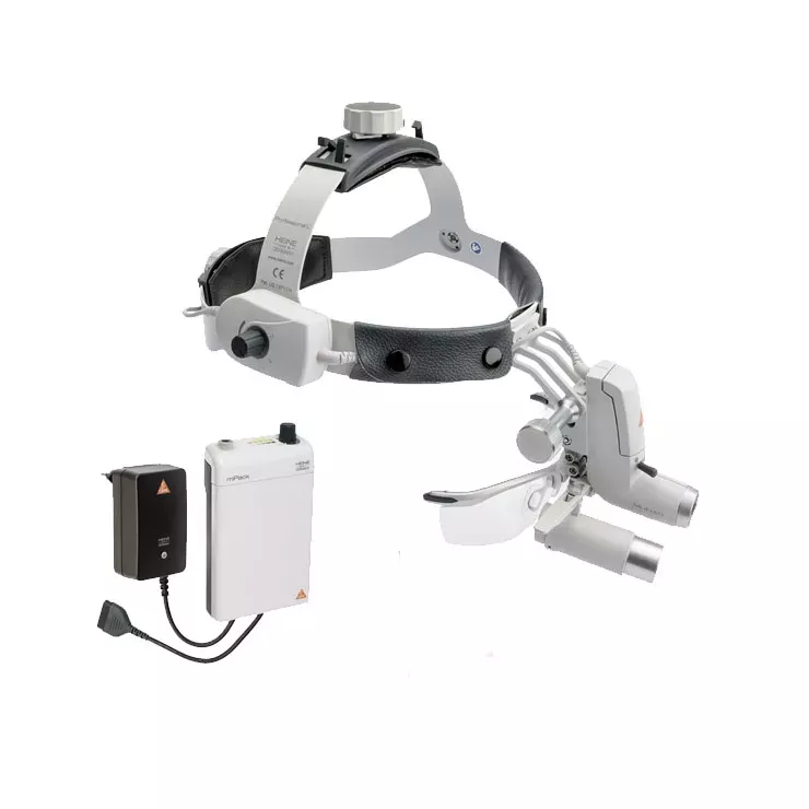 Осветитель налобный HEINE ML4 LED; лупа бинокулярная HRP 4x-340 с щитком S-Guard; шлем Professional L; заряжаемый блок mPack; сетевой адаптер, арт. J-008.31.443