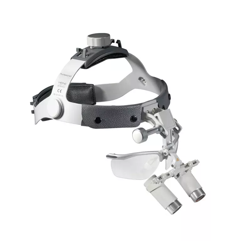 Лупа бинокулярная на шлеме с защитным щитком HEINE HRP 3,5х-420, арт. C-000.32.440