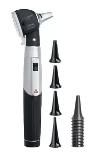 Отоскоп HEINE Mini 3000 F.O. (голова), рукоятка Mini 3000 батареечная; воронки, арт. D-001.70.120