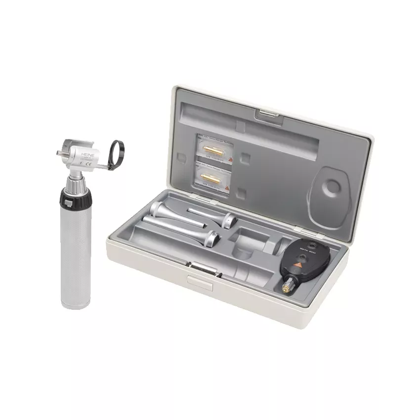 Отоскоп ветеринарный HEINE G100 2,5 В XHL; офтальмоскоп HEINE BETA 200 2.5 XHL; рукоятка батареечная BETA; воронки; транспортировочный кейс, арт. G-148.10.118