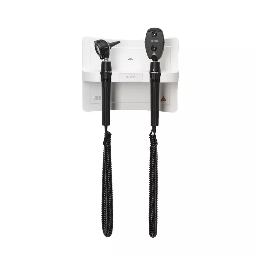Настенный трансформатор HEINE EN 200; отоскоп HEINE K 180 3.5 XHL F.O.; офтальмоскоп HEINE K 180 3.5 XHL; рукоятка BETA x2; адаптер сетевой для рукояток, арт. A-095.12.220