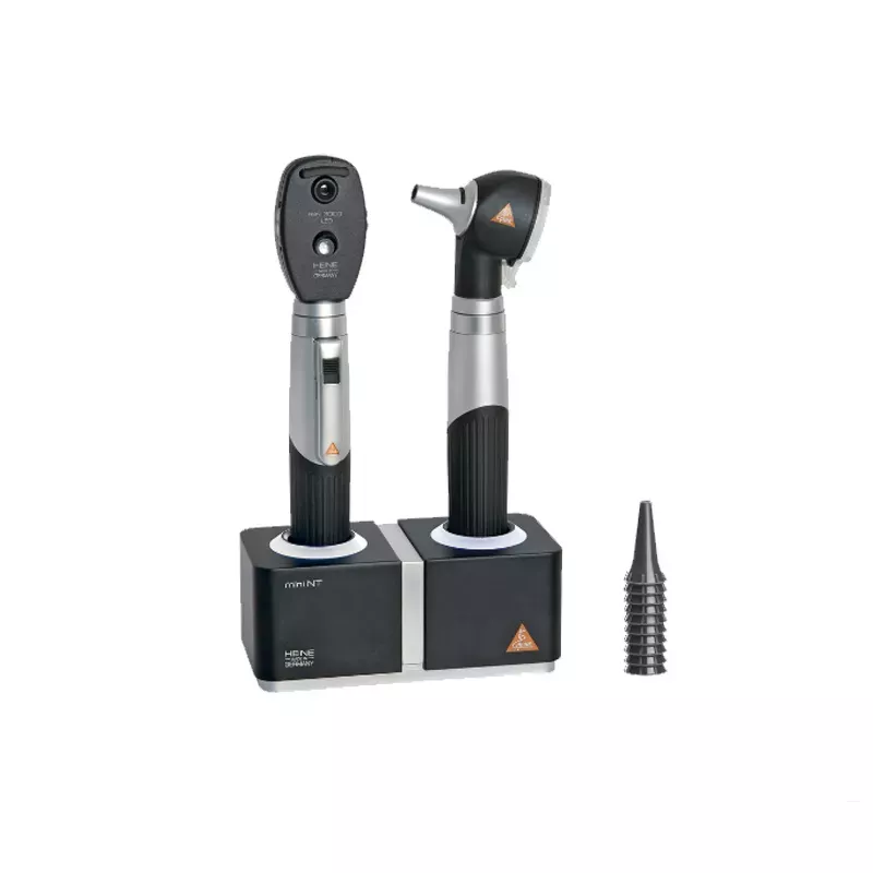 Отоскоп HEINE Mini 3000 LED F.O.; офтальмоскоп HEINE Mini 3000 LED; зарядный блок mini NT; рукоятка Mini 3000 x2 перезаряжаемая; воронки, арт. D-860.11.022