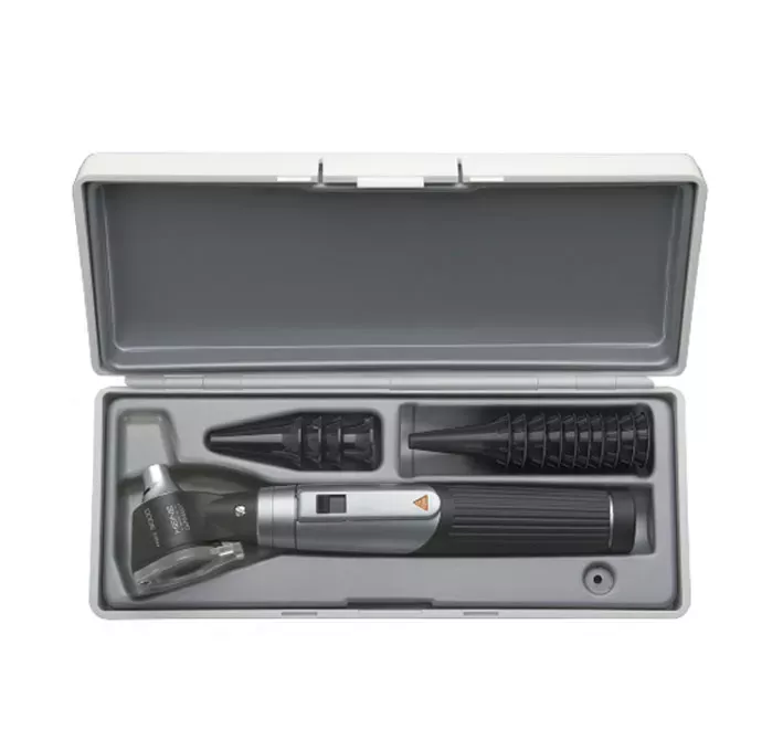 Отоскоп HEINE Mini 3000 (голова); рукоятка Mini 3000 батареечная; воронки; кейс, арт. D-851.20.021