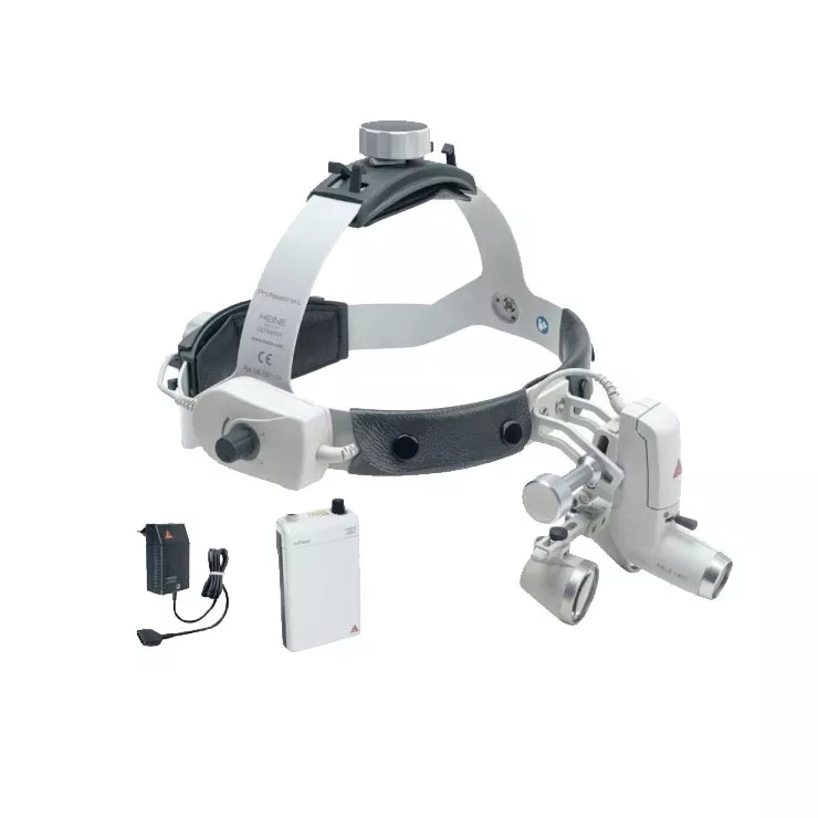 Осветитель налобный HEINE ML4 LED; лупа бинокулярная HR 2.5x-340; шлем Professional L; заряжаемый блок mPack; сетевой адаптер, арт. J-008.31.452