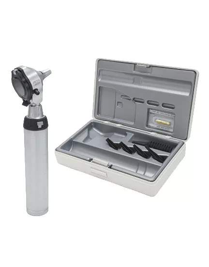 Отоскоп HEINE BETA 400 2.5 XHL F.O. (голова); рукоятка BETA 2,5 В батареечная; воронки; транспортировочный кейс, арт. B-143.10.118