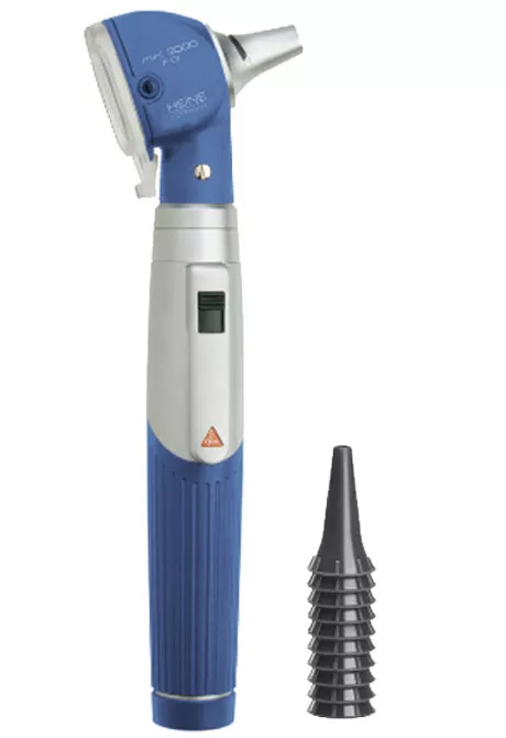 Отоскоп HEINE Mini 3000 F.O. (голова), рукоятка Mini 3000 батареечная; воронки, арт. D-001.70.110