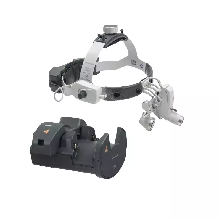 Осветитель налобный HEINE ML4 LED; лупа бинокулярная HR 2.5x-340; шлем Professional L; 2 заряжаемых блока mPack UNPLUGGED; трансформатор EN 50 UNPLUGGED, арт. J-008.31.458